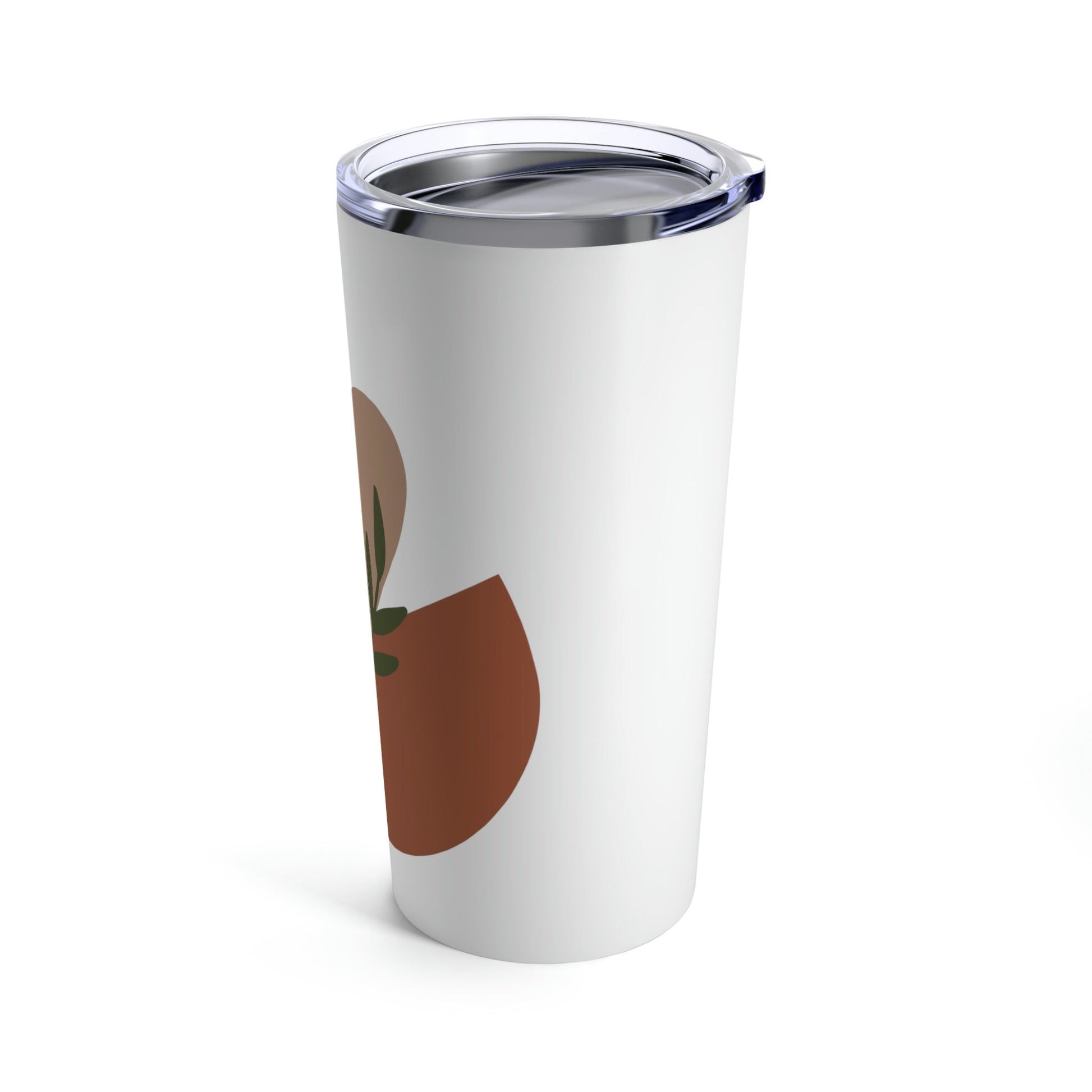 Love Leaf Beige Aesthetic Minimal Art Stainless Steel Hot or Cold Vacuum Tumbler 20oz Ichaku [Perfect Gifts Selection]