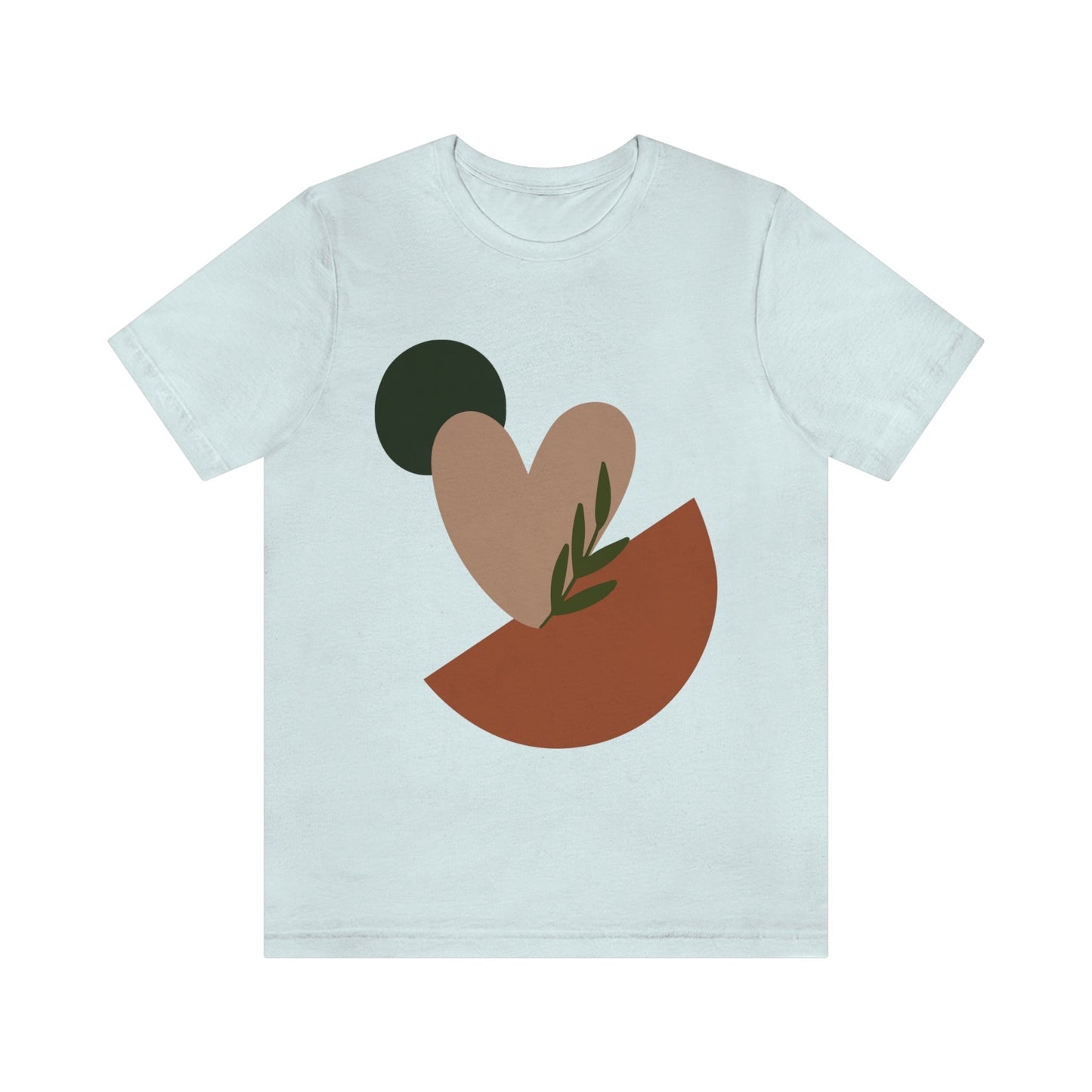 Love Leaf Beige Aesthetic Minimal Art Unisex Jersey Short Sleeve T-Shirt Ichaku [Perfect Gifts Selection]