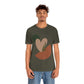 Love Leaf Beige Aesthetic Minimal Art Unisex Jersey Short Sleeve T-Shirt Ichaku [Perfect Gifts Selection]