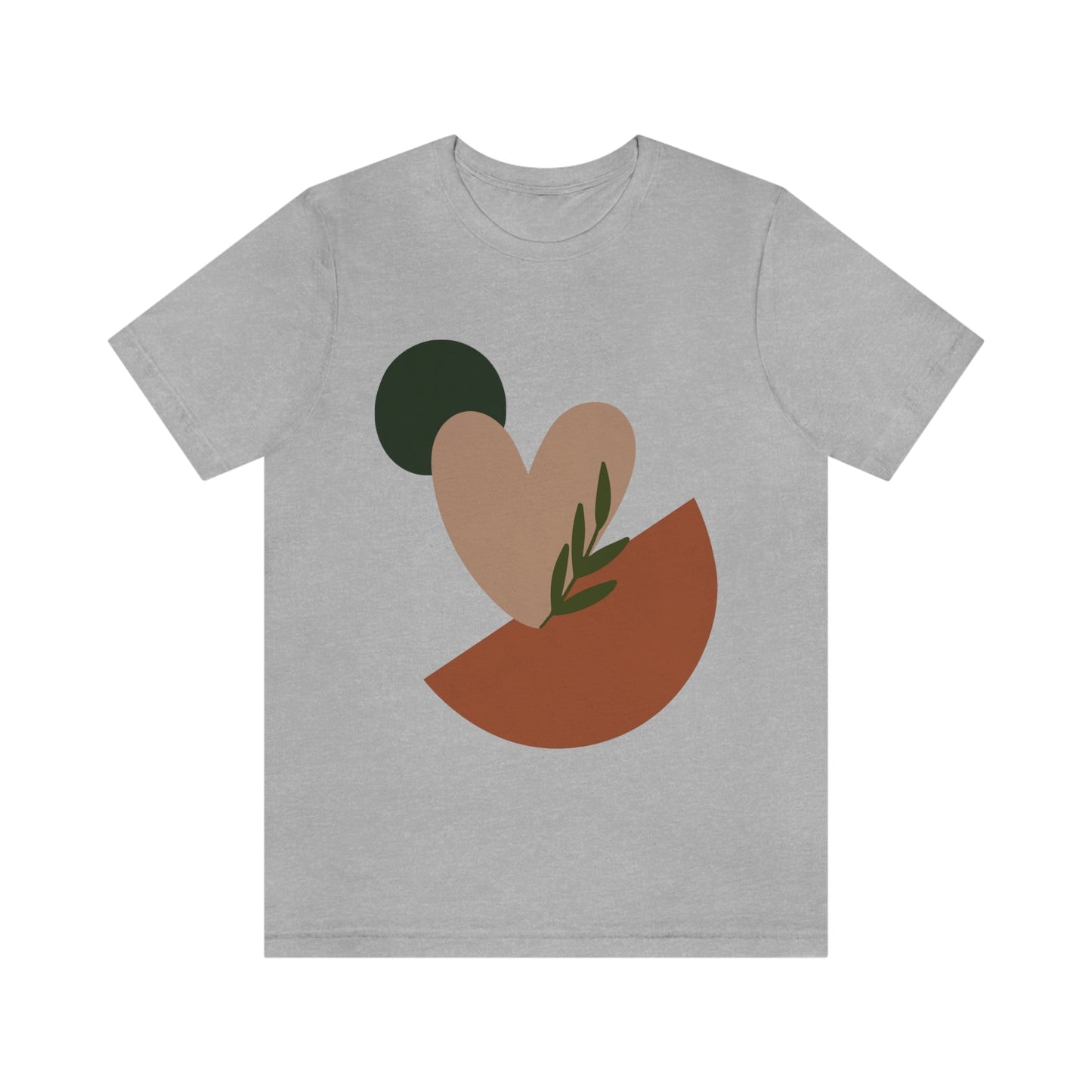 Love Leaf Beige Aesthetic Minimal Art Unisex Jersey Short Sleeve T-Shirt Ichaku [Perfect Gifts Selection]