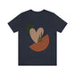 Love Leaf Beige Aesthetic Minimal Art Unisex Jersey Short Sleeve T-Shirt Ichaku [Perfect Gifts Selection]
