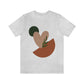 Love Leaf Beige Aesthetic Minimal Art Unisex Jersey Short Sleeve T-Shirt Ichaku [Perfect Gifts Selection]