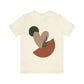 Love Leaf Beige Aesthetic Minimal Art Unisex Jersey Short Sleeve T-Shirt Ichaku [Perfect Gifts Selection]