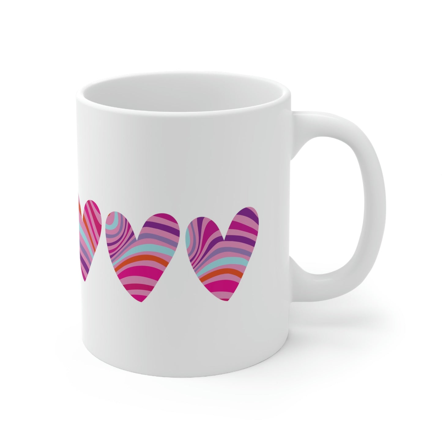 Love Pattern Modern Romantic Heart Ceramic Mug 11oz Ichaku [Perfect Gifts Selection]