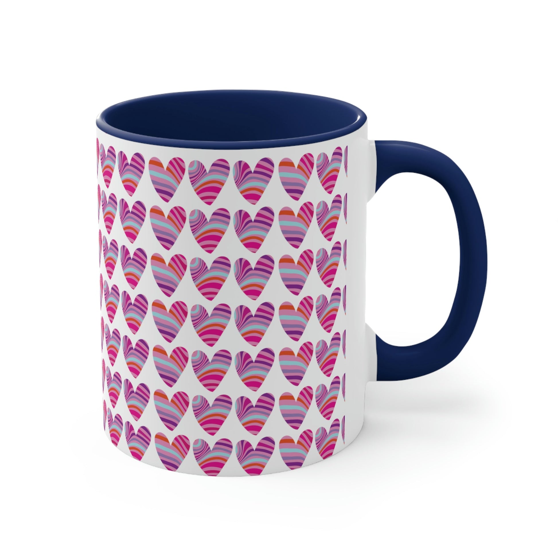 Love Pattern Modern Romantic Heart  Classic Accent Coffee Mug 11oz Ichaku [Perfect Gifts Selection]