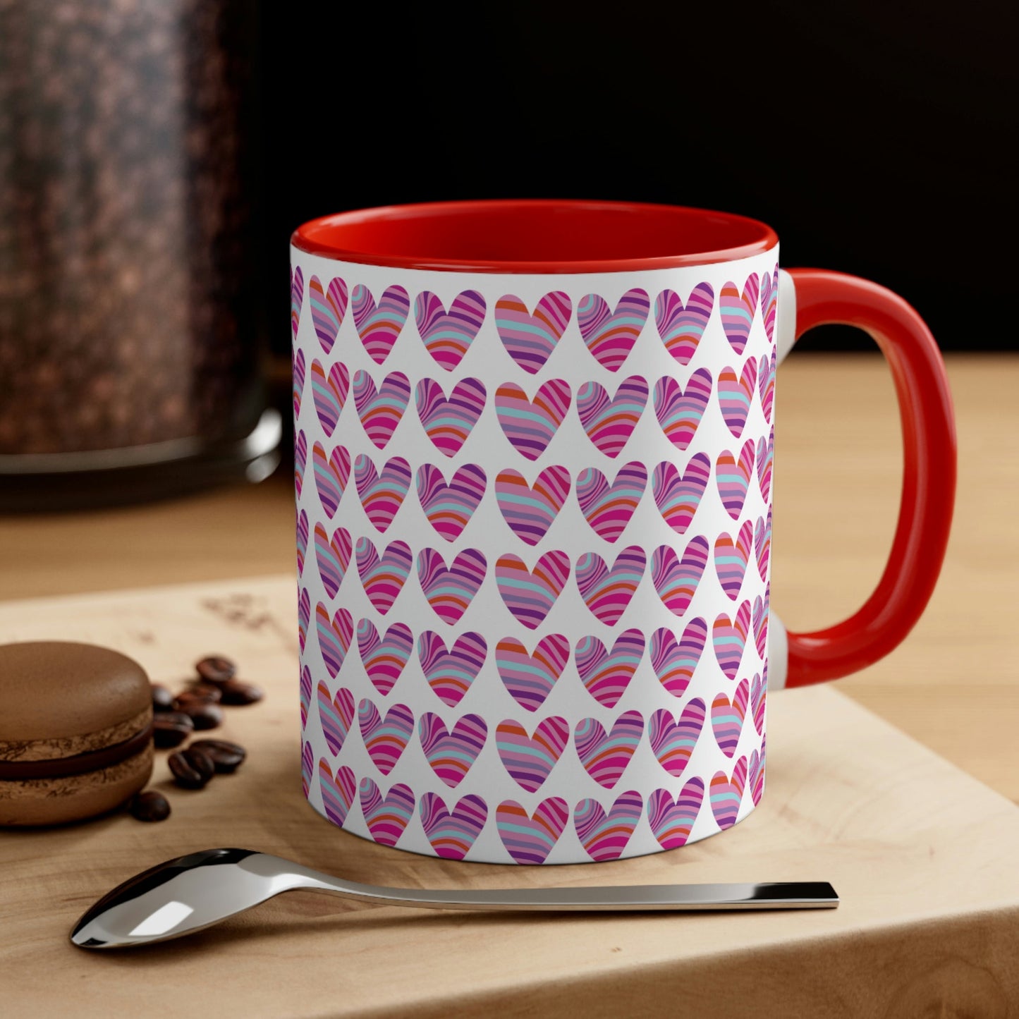 Love Pattern Modern Romantic Heart  Classic Accent Coffee Mug 11oz Ichaku [Perfect Gifts Selection]