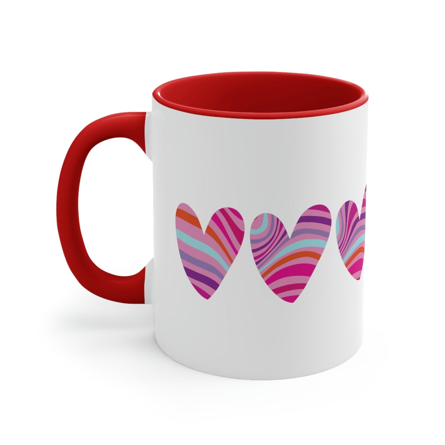 Love Pattern Modern Romantic Heart Classic Accent Coffee Mug 11oz Ichaku [Perfect Gifts Selection]