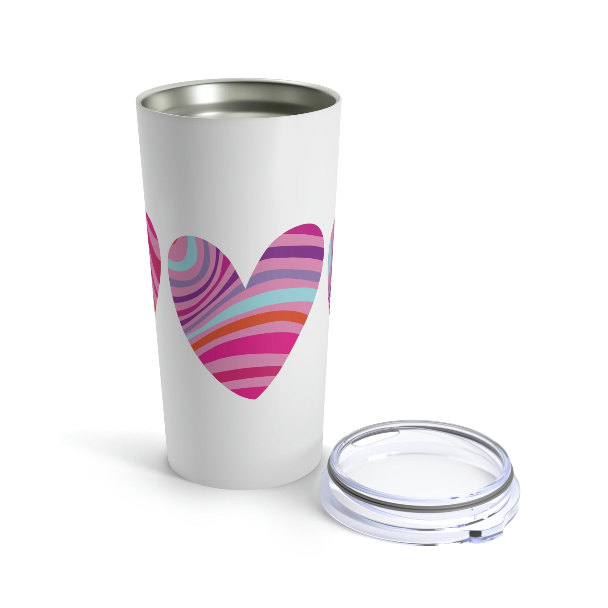 Love Pattern Modern Romantic Heart Stainless Steel Hot or Cold Vacuum Tumbler 20oz Ichaku [Perfect Gifts Selection]