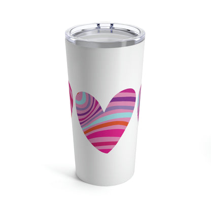 Love Pattern Modern Romantic Heart Stainless Steel Hot or Cold Vacuum Tumbler 20oz Ichaku [Perfect Gifts Selection]