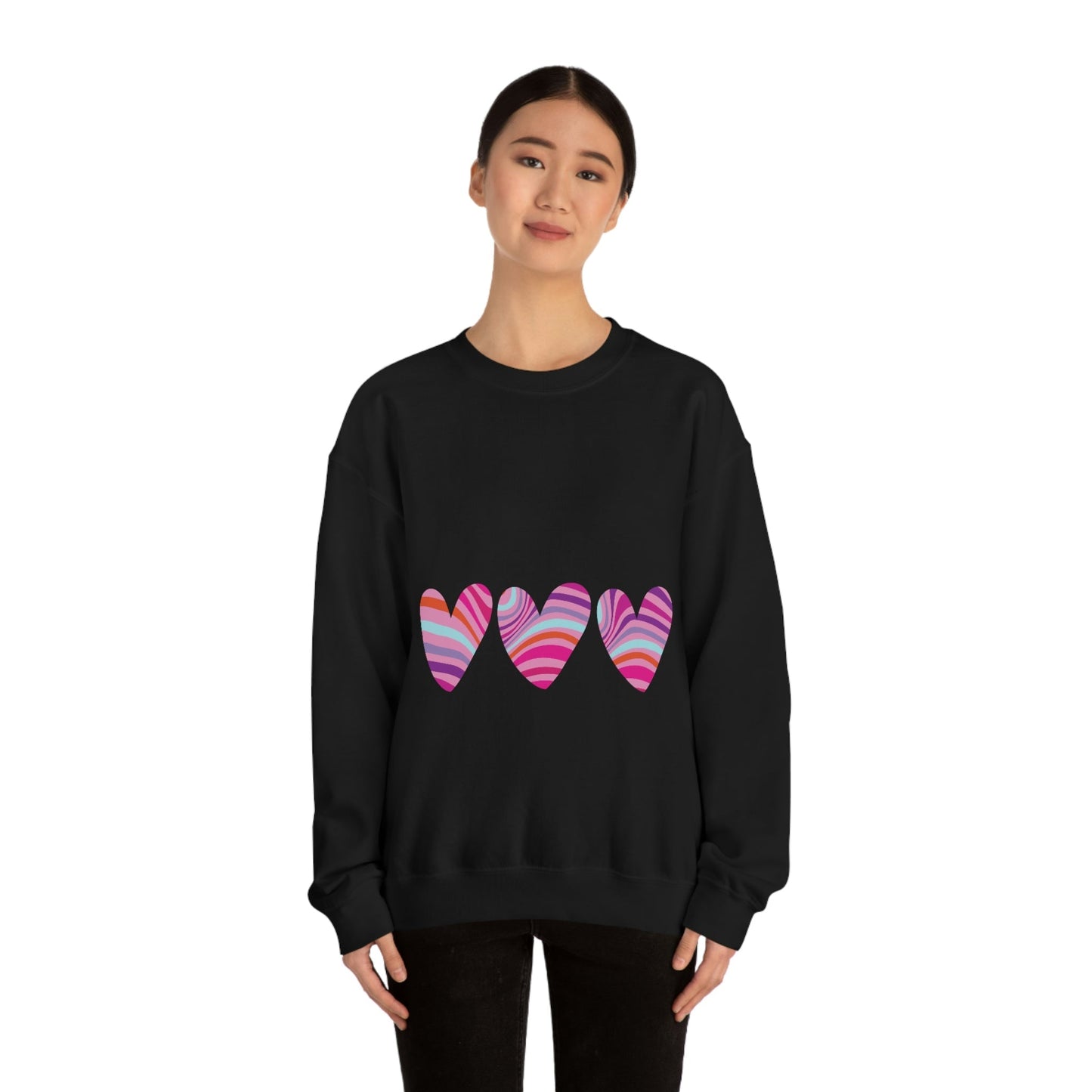 Love Pattern Modern Romantic Heart Unisex Heavy Blend™ Crewneck Sweatshirt Ichaku [Perfect Gifts Selection]