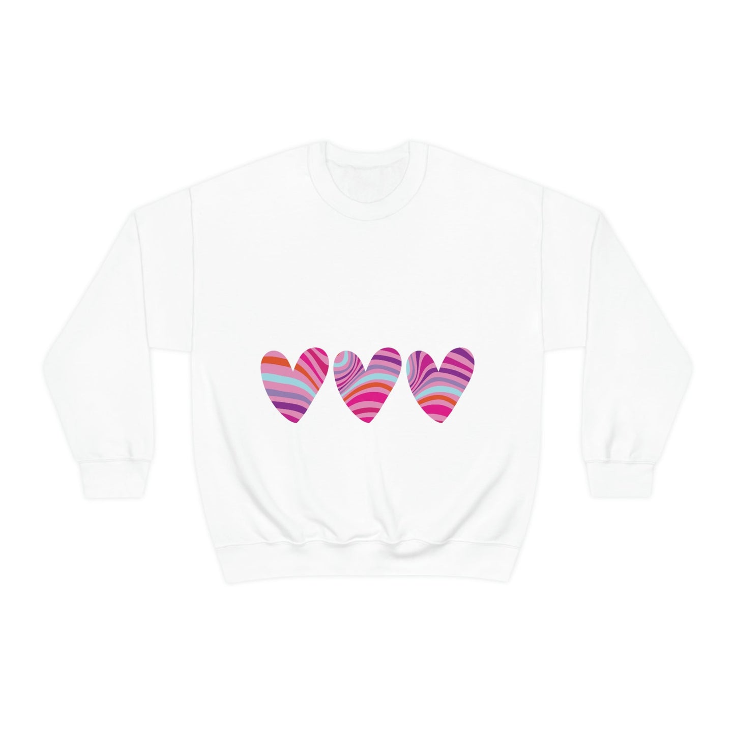 Love Pattern Modern Romantic Heart Unisex Heavy Blend™ Crewneck Sweatshirt Ichaku [Perfect Gifts Selection]