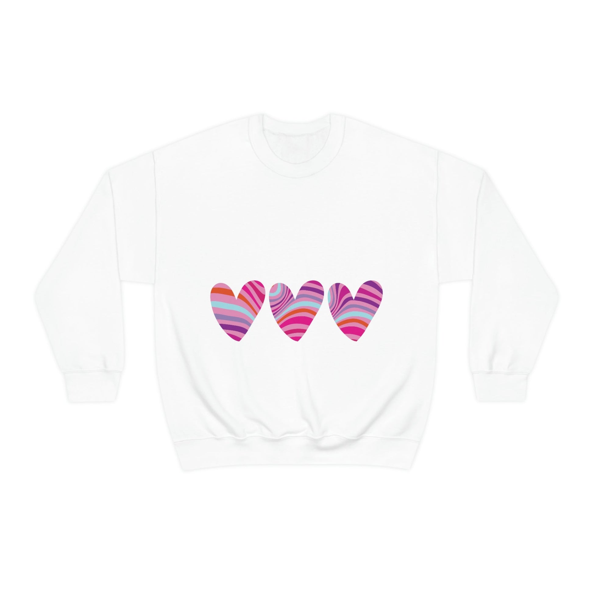 Love Pattern Modern Romantic Heart Unisex Heavy Blend™ Crewneck Sweatshirt Ichaku [Perfect Gifts Selection]