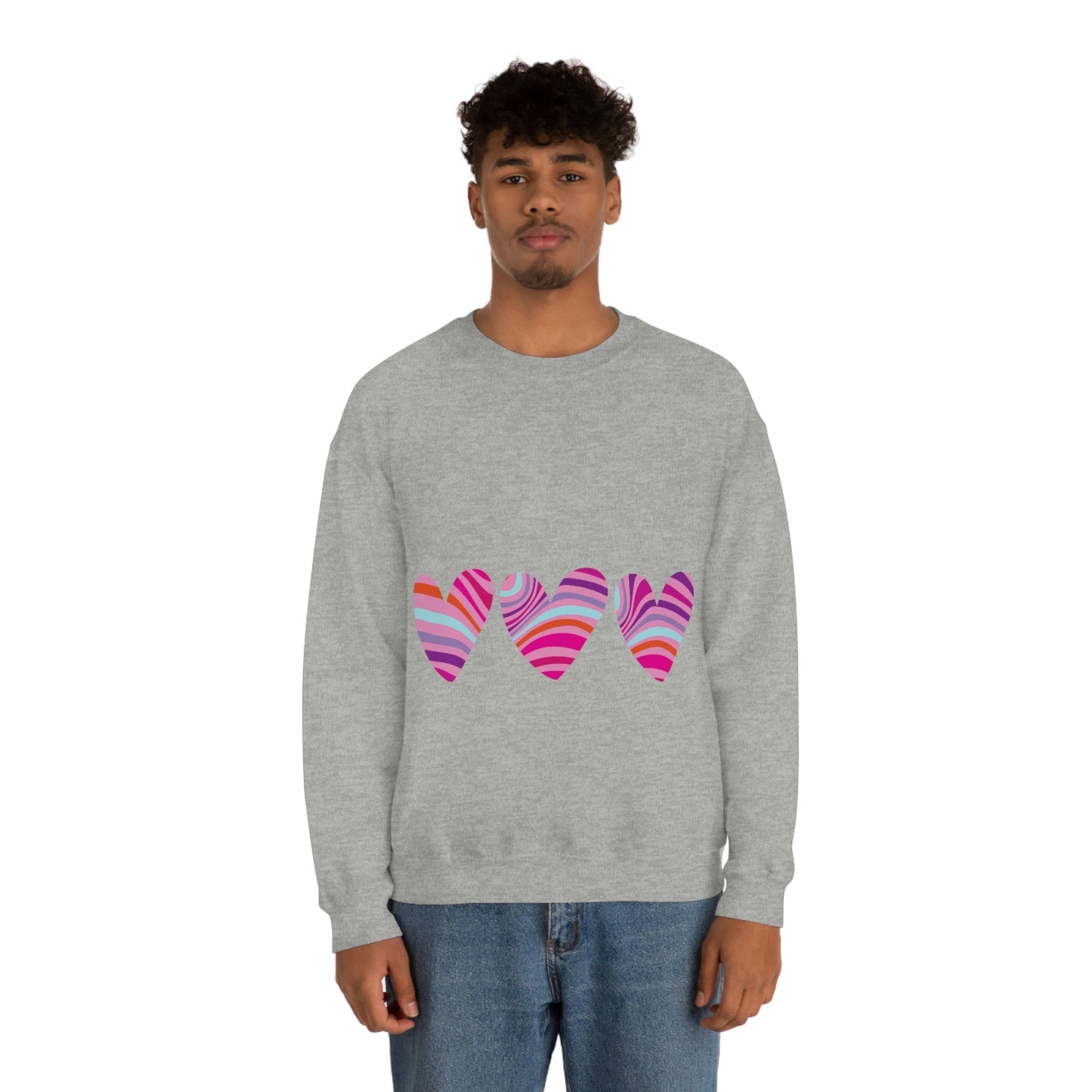 Love Pattern Modern Romantic Heart Unisex Heavy Blend™ Crewneck Sweatshirt Ichaku [Perfect Gifts Selection]