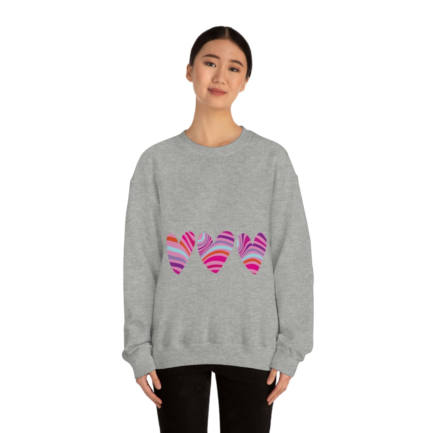 Love Pattern Modern Romantic Heart Unisex Heavy Blend™ Crewneck Sweatshirt Ichaku [Perfect Gifts Selection]