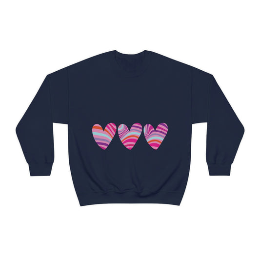 Love Pattern Modern Romantic Heart Unisex Heavy Blend™ Crewneck Sweatshirt Ichaku [Perfect Gifts Selection]