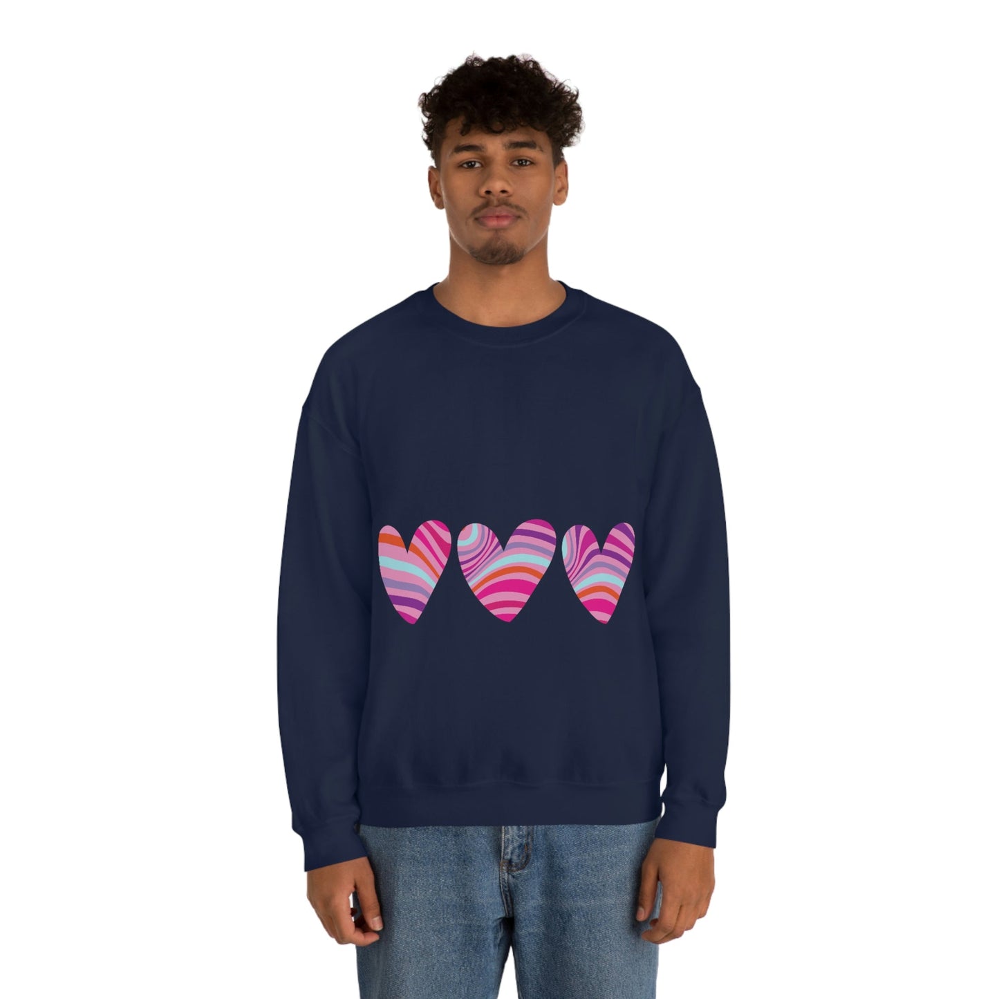 Love Pattern Modern Romantic Heart Unisex Heavy Blend™ Crewneck Sweatshirt Ichaku [Perfect Gifts Selection]