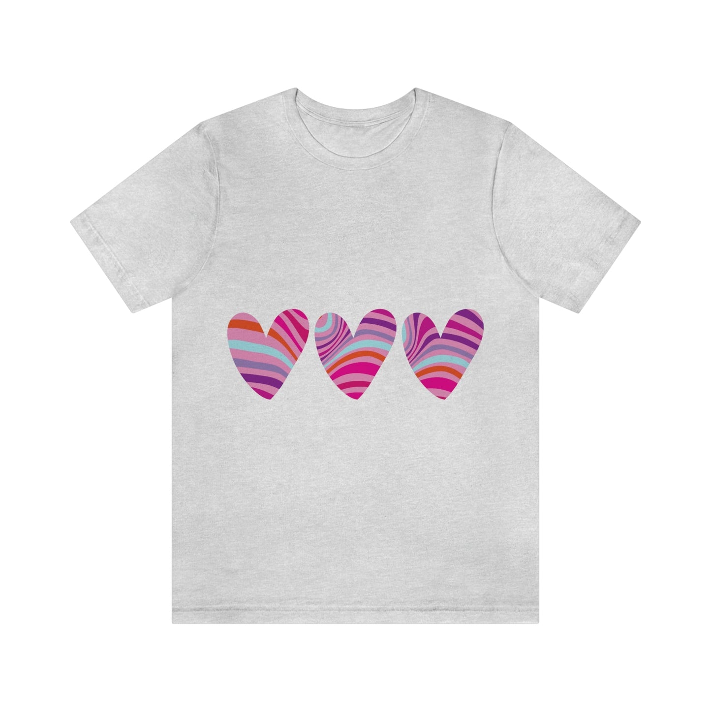 Love Pattern Modern Romantic Heart Unisex Jersey Short Sleeve T-Shirt Ichaku [Perfect Gifts Selection]