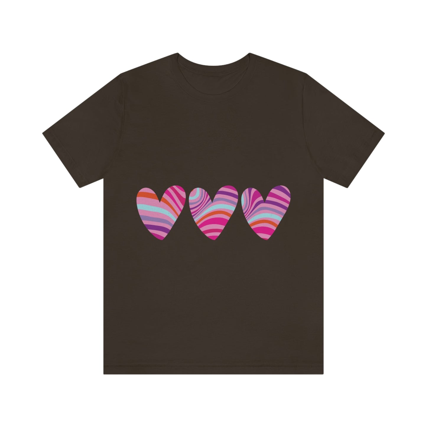 Love Pattern Modern Romantic Heart Unisex Jersey Short Sleeve T-Shirt Ichaku [Perfect Gifts Selection]