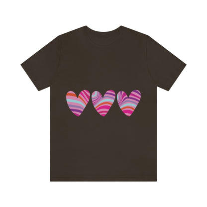 Love Pattern Modern Romantic Heart Unisex Jersey Short Sleeve T-Shirt Ichaku [Perfect Gifts Selection]