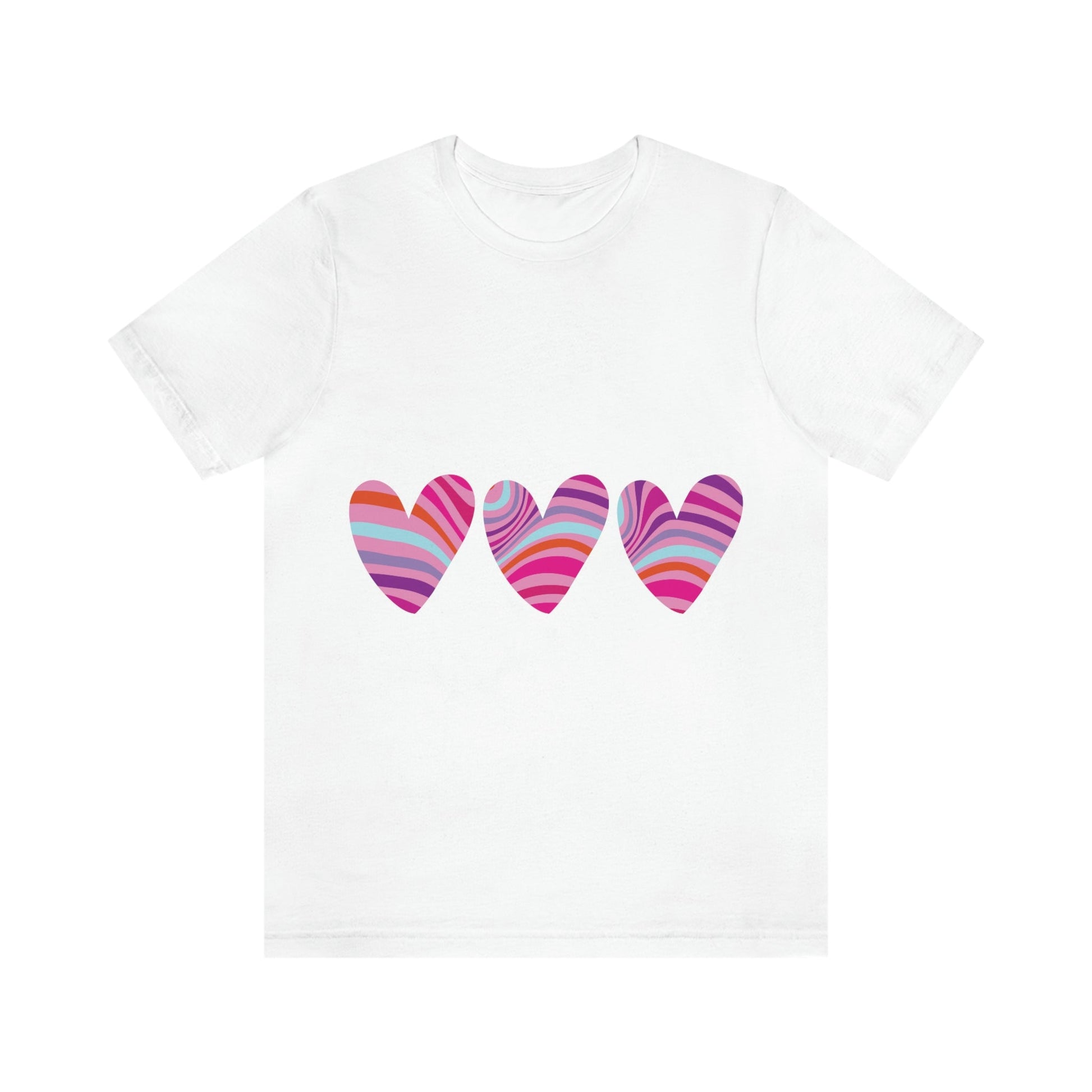 Love Pattern Modern Romantic Heart Unisex Jersey Short Sleeve T-Shirt Ichaku [Perfect Gifts Selection]