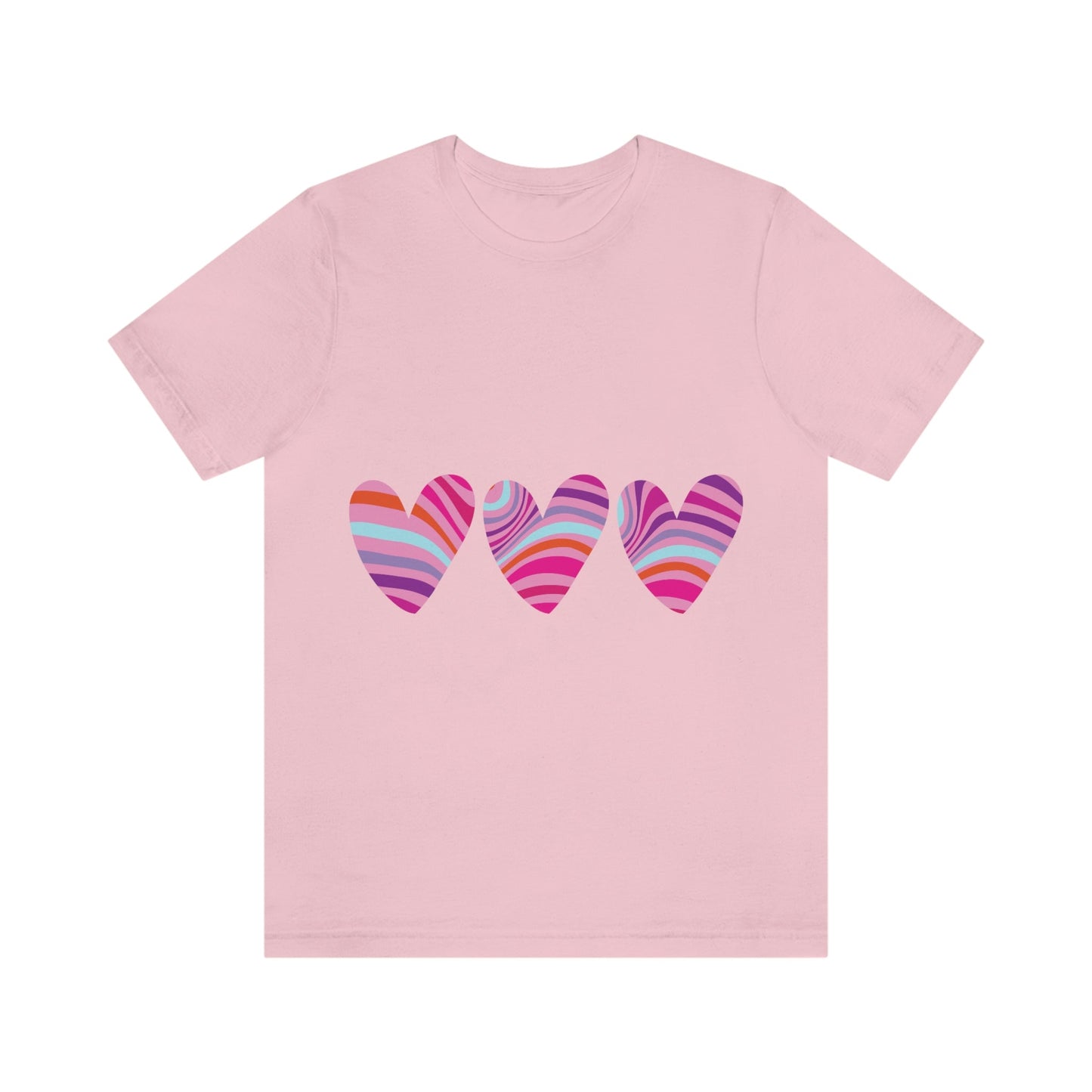 Love Pattern Modern Romantic Heart Unisex Jersey Short Sleeve T-Shirt Ichaku [Perfect Gifts Selection]