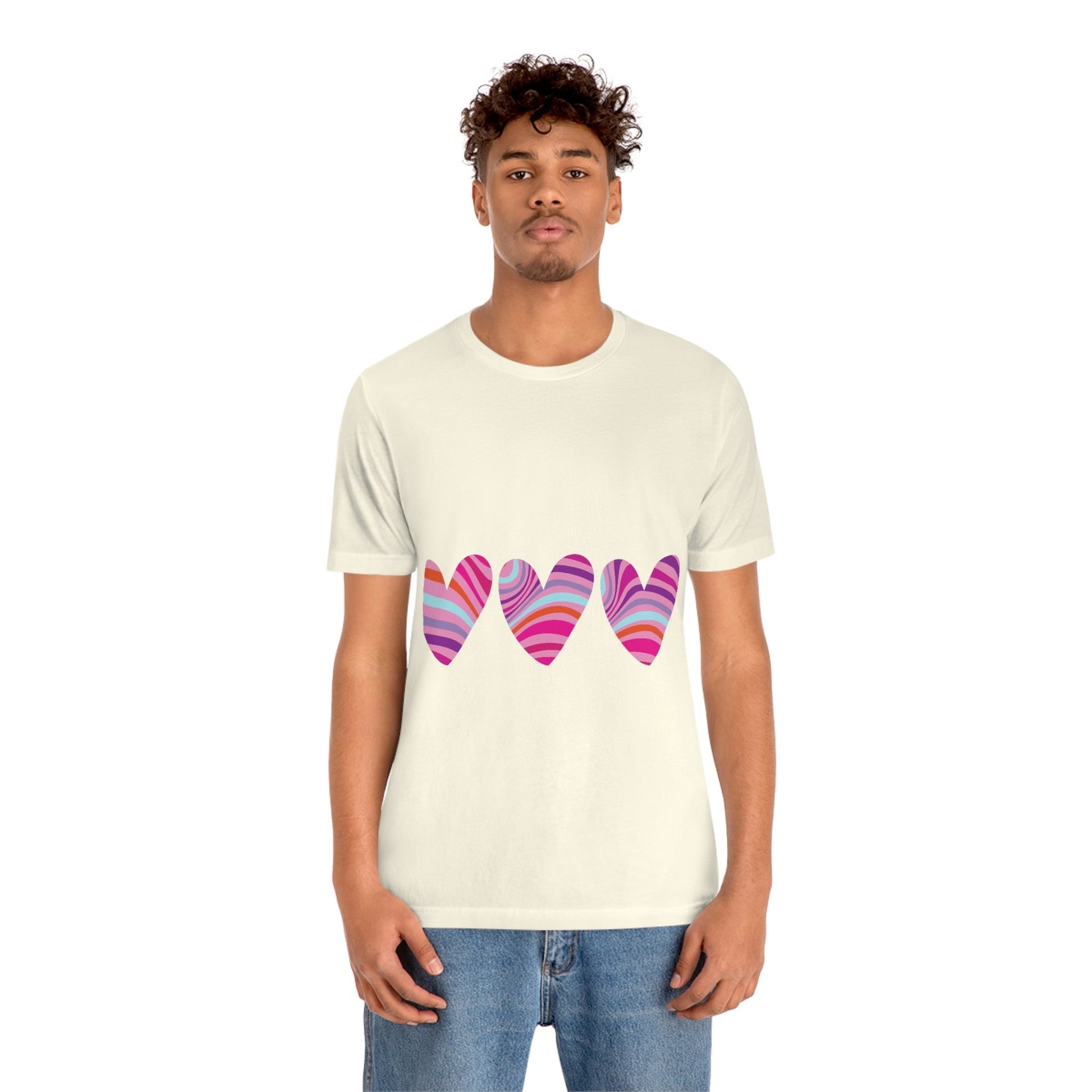 Love Pattern Modern Romantic Heart Unisex Jersey Short Sleeve T-Shirt Ichaku [Perfect Gifts Selection]