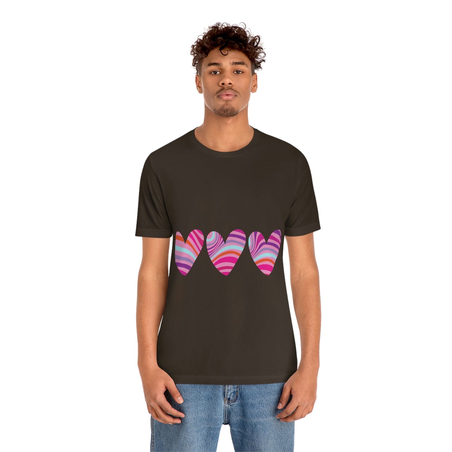 Love Pattern Modern Romantic Heart Unisex Jersey Short Sleeve T-Shirt Ichaku [Perfect Gifts Selection]