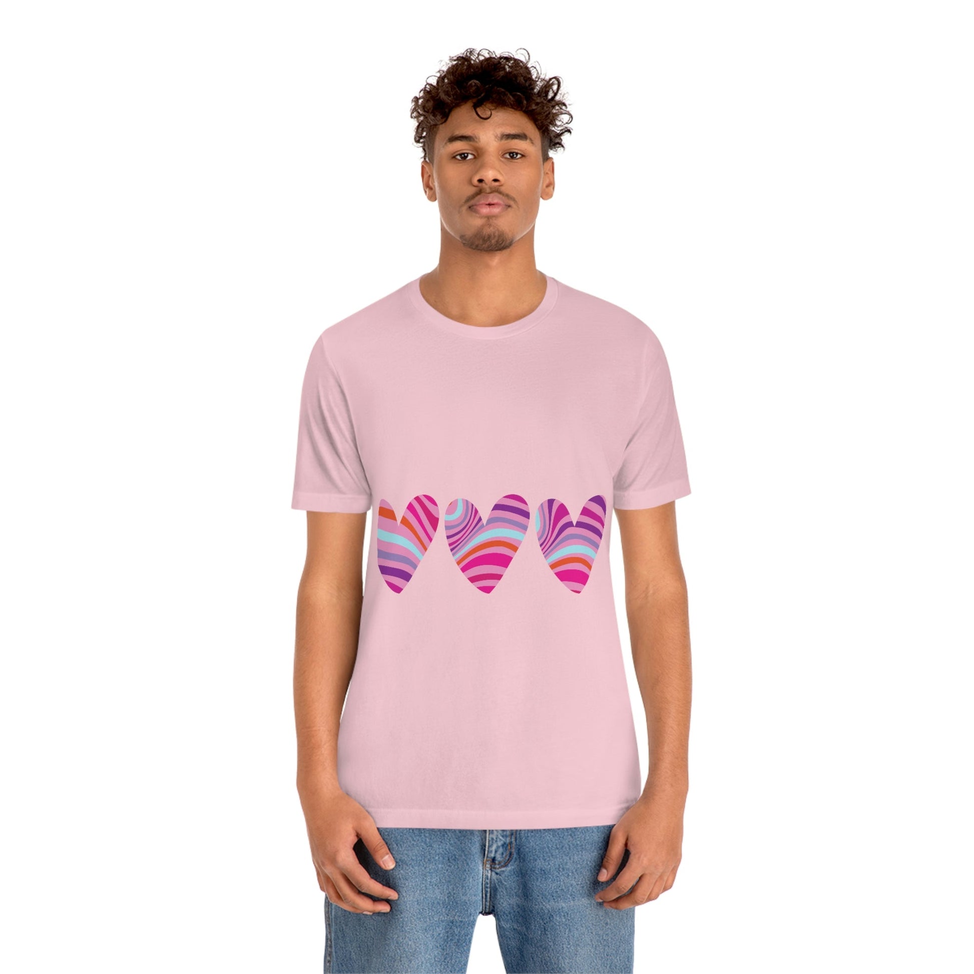 Love Pattern Modern Romantic Heart Unisex Jersey Short Sleeve T-Shirt Ichaku [Perfect Gifts Selection]