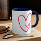 Love Pink Heart Romantic Lovers Classic Accent Coffee Mug 11oz Ichaku [Perfect Gifts Selection]