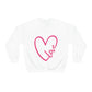 Love Pink Heart Romantic Lovers Unisex Heavy Blend™ Crewneck Sweatshirt Ichaku [Perfect Gifts Selection]