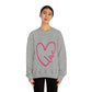 Love Pink Heart Romantic Lovers Unisex Heavy Blend™ Crewneck Sweatshirt Ichaku [Perfect Gifts Selection]