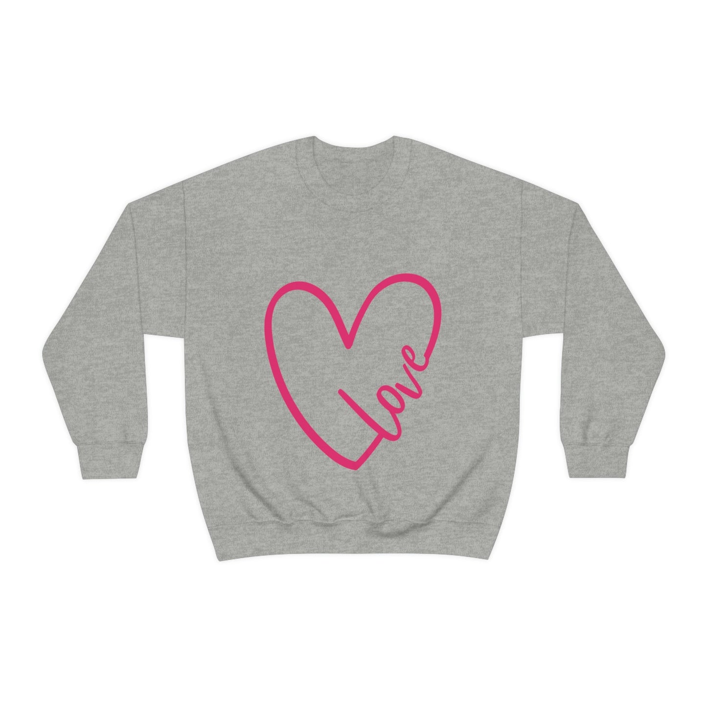 Love Pink Heart Romantic Lovers Unisex Heavy Blend™ Crewneck Sweatshirt Ichaku [Perfect Gifts Selection]