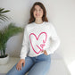 Love Pink Heart Romantic Lovers Unisex Heavy Blend™ Crewneck Sweatshirt Ichaku [Perfect Gifts Selection]