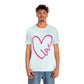 Love Pink Heart Romantic Lovers Unisex Jersey Short Sleeve T-Shirt Ichaku [Perfect Gifts Selection]