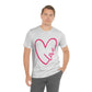 Love Pink Heart Romantic Lovers Unisex Jersey Short Sleeve T-Shirt Ichaku [Perfect Gifts Selection]
