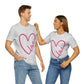 Love Pink Heart Romantic Lovers Unisex Jersey Short Sleeve T-Shirt Ichaku [Perfect Gifts Selection]