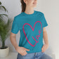 Love Pink Heart Romantic Lovers Unisex Jersey Short Sleeve T-Shirt Ichaku [Perfect Gifts Selection]