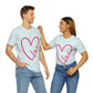 Love Pink Heart Romantic Lovers Unisex Jersey Short Sleeve T-Shirt Ichaku [Perfect Gifts Selection]