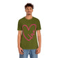 Love Pink Heart Romantic Lovers Unisex Jersey Short Sleeve T-Shirt Ichaku [Perfect Gifts Selection]