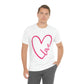 Love Pink Heart Romantic Lovers Unisex Jersey Short Sleeve T-Shirt Ichaku [Perfect Gifts Selection]