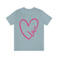 Love Pink Heart Romantic Lovers Unisex Jersey Short Sleeve T-Shirt Ichaku [Perfect Gifts Selection]