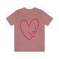 Love Pink Heart Romantic Lovers Unisex Jersey Short Sleeve T-Shirt Ichaku [Perfect Gifts Selection]