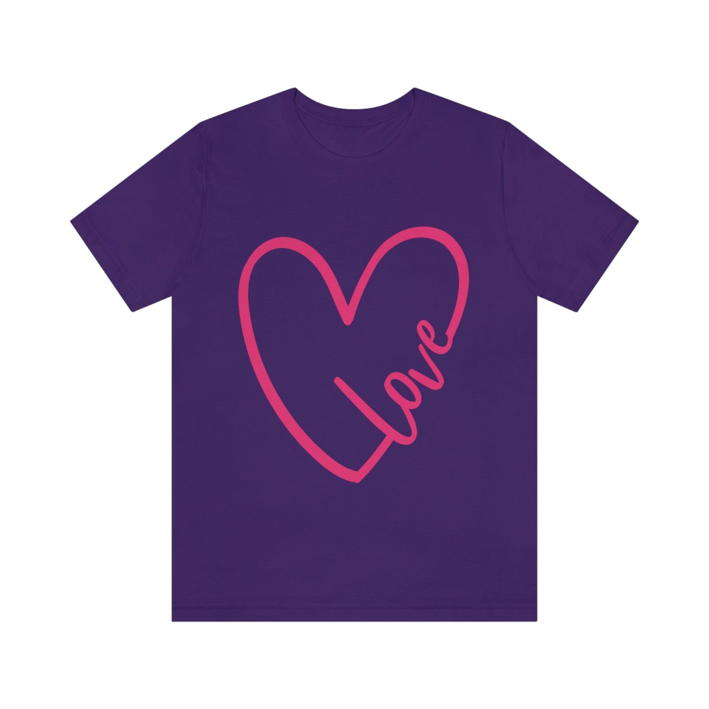 Love Pink Heart Romantic Lovers Unisex Jersey Short Sleeve T-Shirt Ichaku [Perfect Gifts Selection]