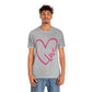 Love Pink Heart Romantic Lovers Unisex Jersey Short Sleeve T-Shirt Ichaku [Perfect Gifts Selection]