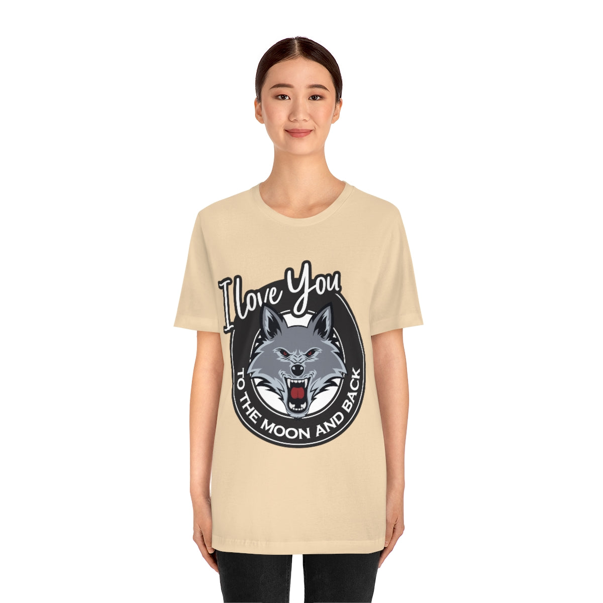 Love You To The Moon And Back Classic Wolf Stars Unisex Jersey Short Sleeve T-Shirt Ichaku [Perfect Gifts Selection]