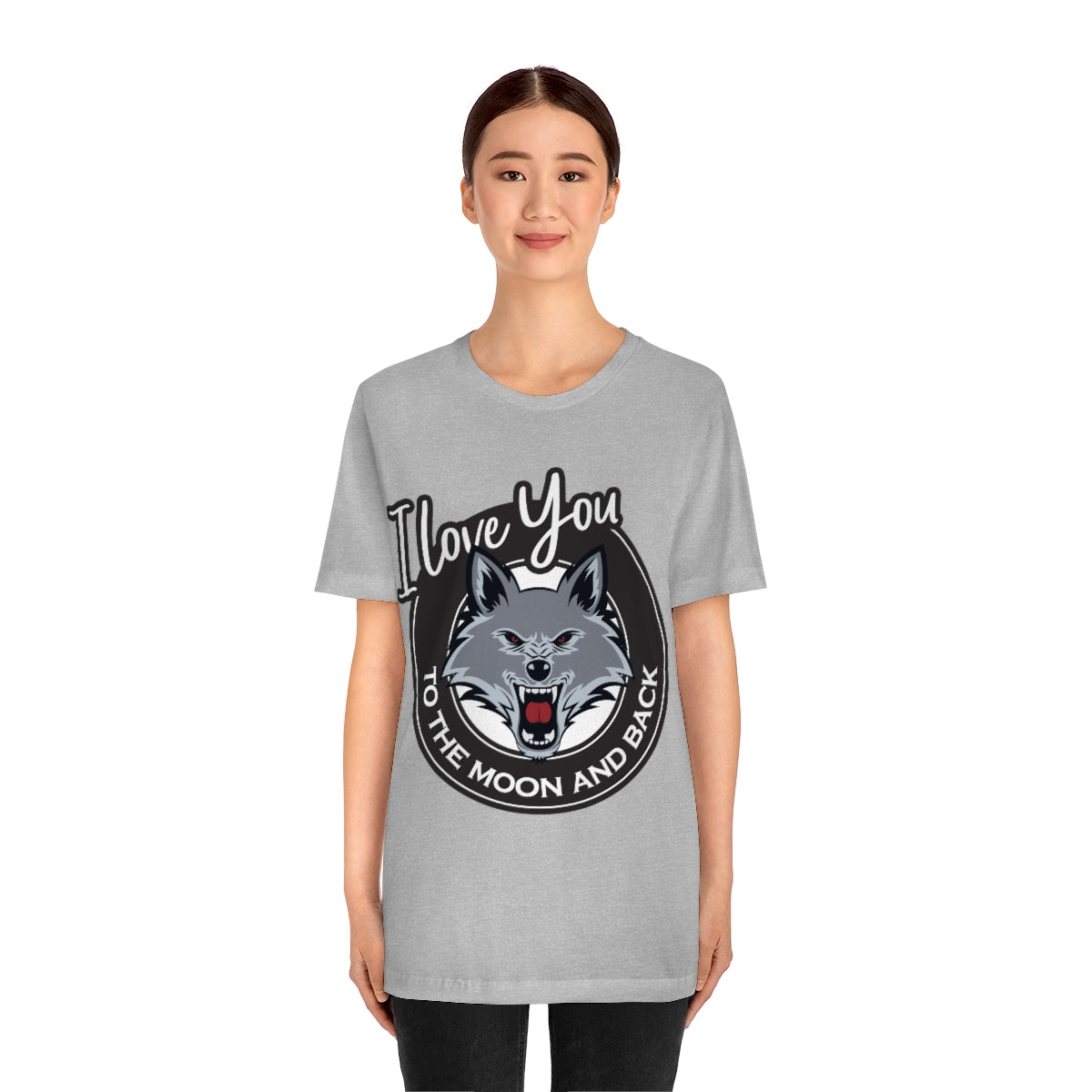 Love You To The Moon And Back Classic Wolf Stars Unisex Jersey Short Sleeve T-Shirt Ichaku [Perfect Gifts Selection]