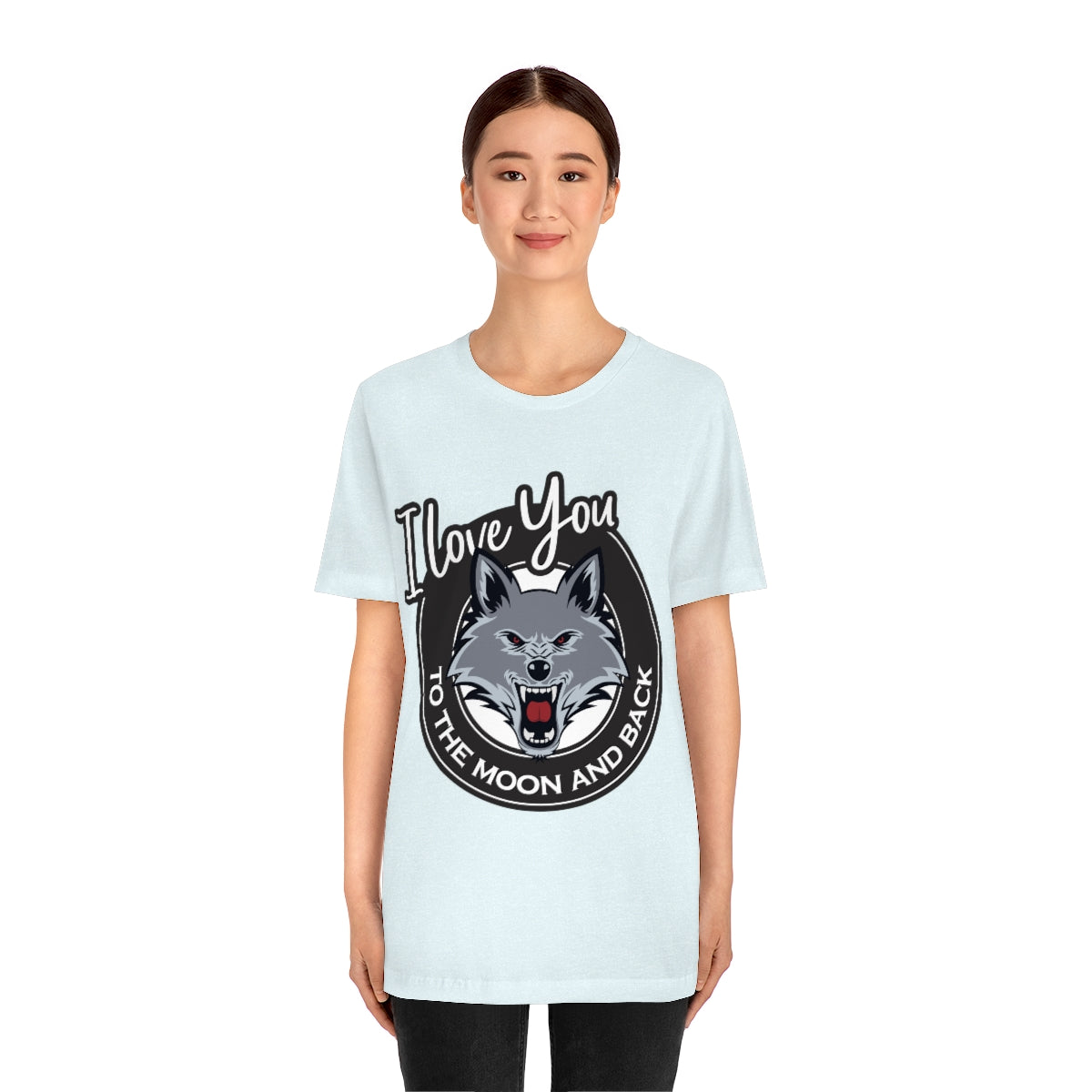 Love You To The Moon And Back Classic Wolf Stars Unisex Jersey Short Sleeve T-Shirt Ichaku [Perfect Gifts Selection]