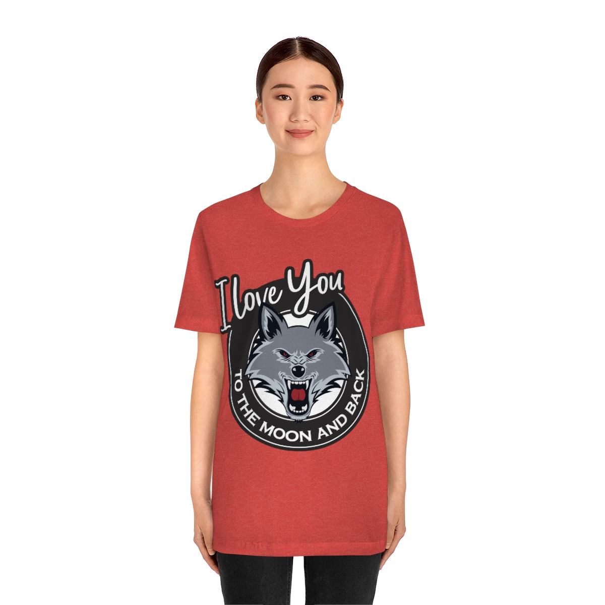 Love You To The Moon And Back Classic Wolf Stars Unisex Jersey Short Sleeve T-Shirt Ichaku [Perfect Gifts Selection]