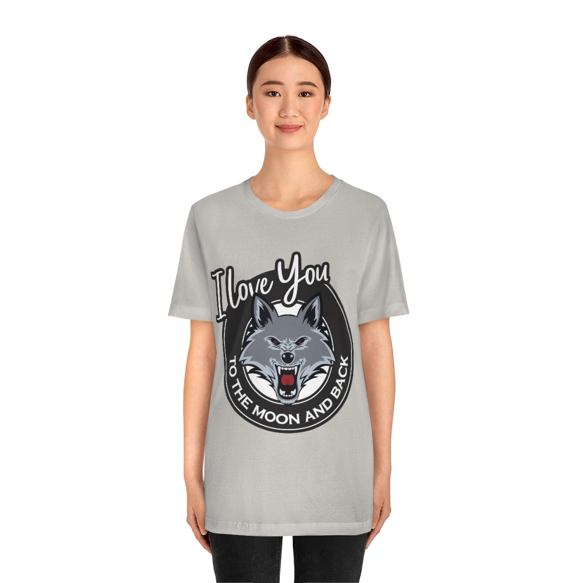 Love You To The Moon And Back Classic Wolf Stars Unisex Jersey Short Sleeve T-Shirt Ichaku [Perfect Gifts Selection]