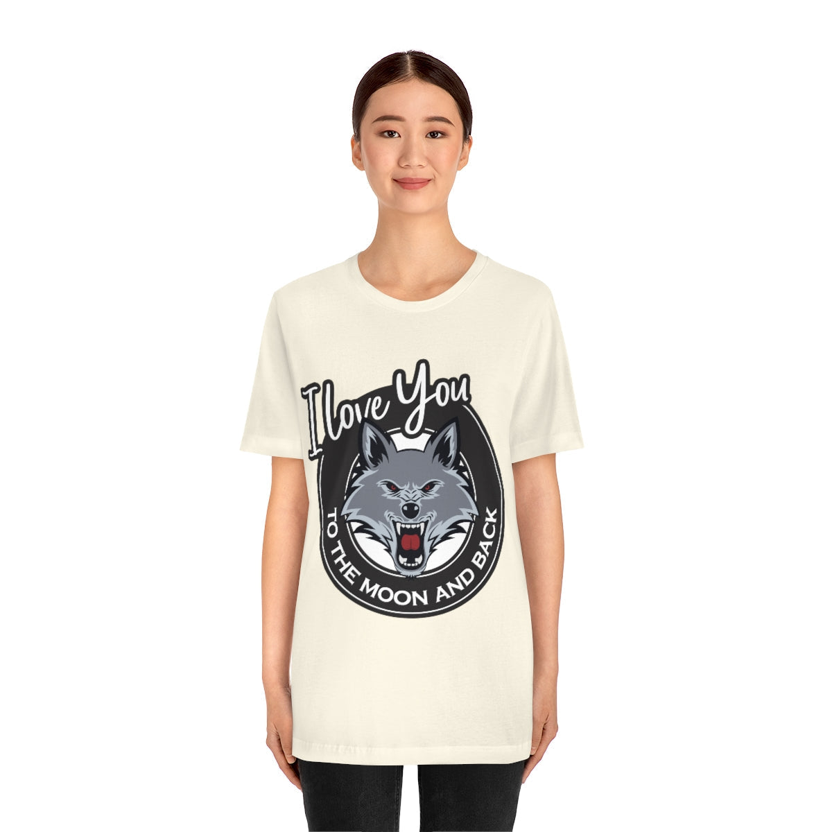 Love You To The Moon And Back Classic Wolf Stars Unisex Jersey Short Sleeve T-Shirt Ichaku [Perfect Gifts Selection]